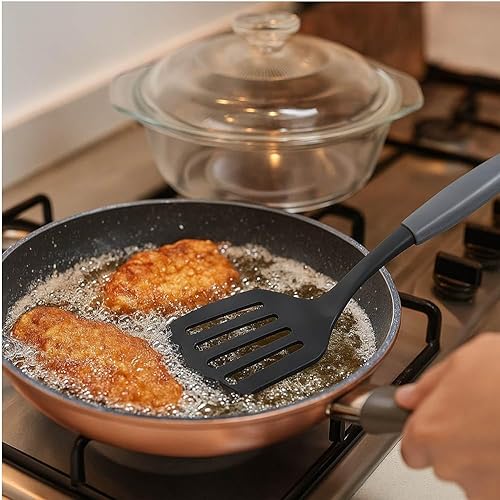 Miniatura 2 de 2 piezas de nylon Turner ranurado resistente al calor utensilios de cocina espátula aleta aleta 10.5"