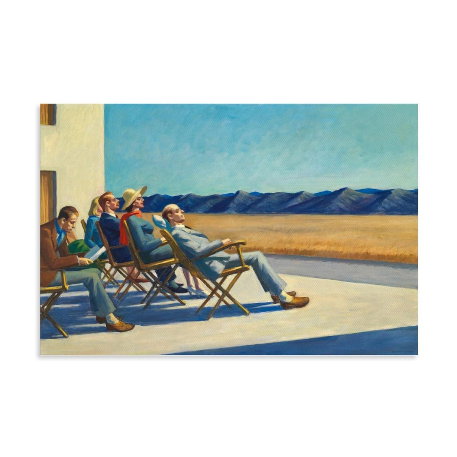 Xuxuecc Unframe Edward Hopper Wall Art Prints Paintings Poster People In The Sun Canvas Painting Wall Art Decorative Picture Prints Modern Decor 20X30inch(50X75cm)