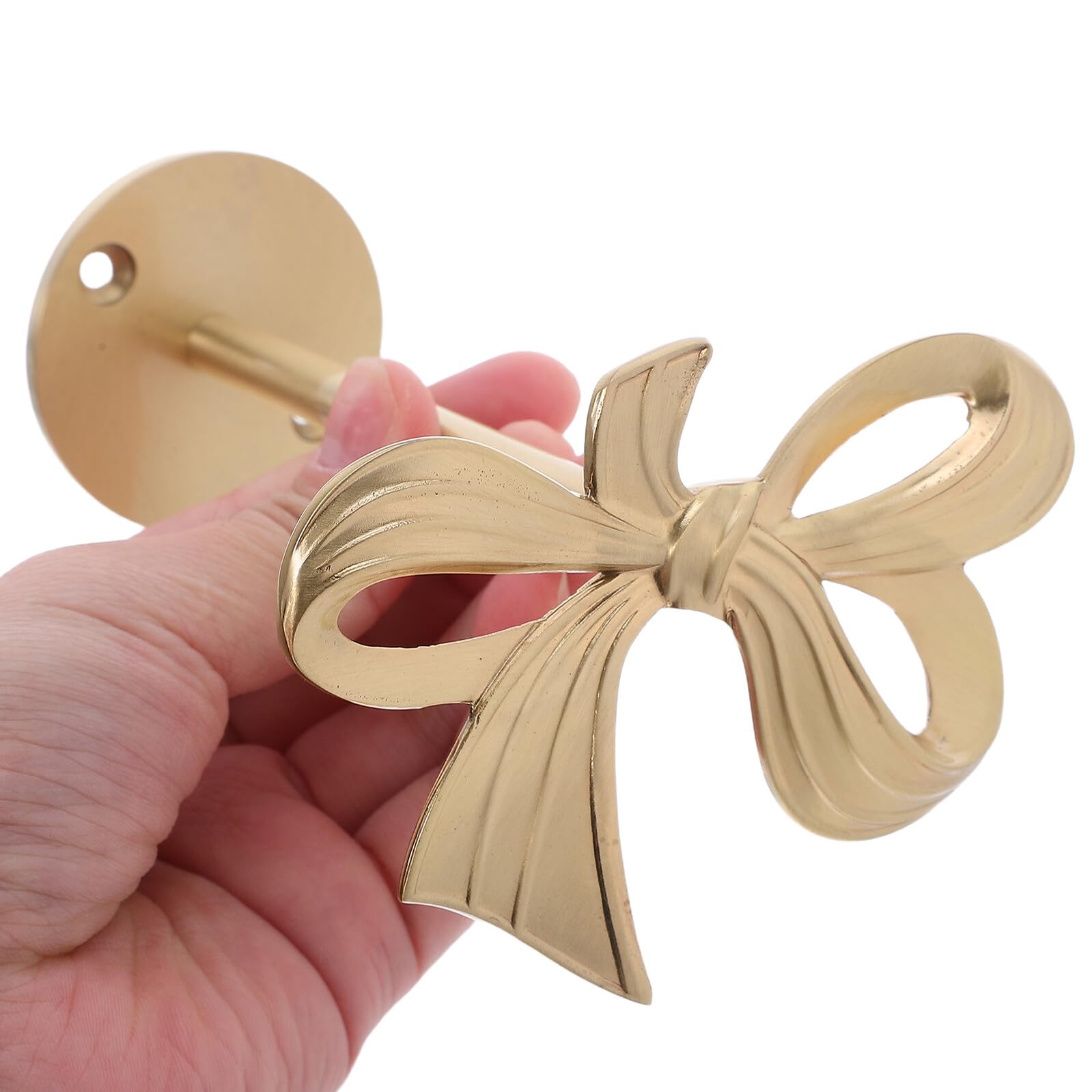 Crochets Muraux à Nœud en Laiton Doré Supports D’Embrasses de Rideaux Décoratifs Organiseurs Multifonctions pour Salon Chambre et Bureau Fixation Murale Élégante
