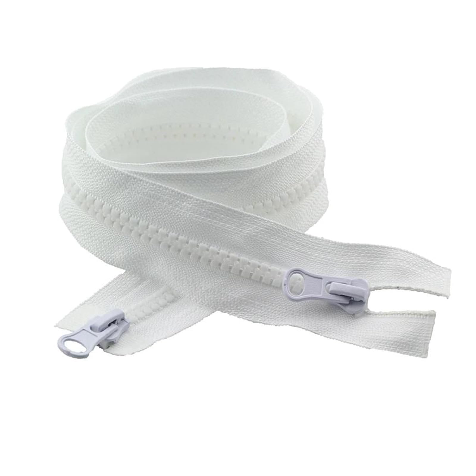 2 szt. 5# Podwójny suwak z żywicy z zamkiem błyskawicznym z otwartym końcem, ubrania, kurtki, akcesoria do szycia(Gray,100cm)