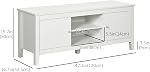 HOMCOM TV Stand Cabinet for TVs up to 55 inches, TV Bench with Storage Shelves and 2 Doors for Living Room, Bedroom, White