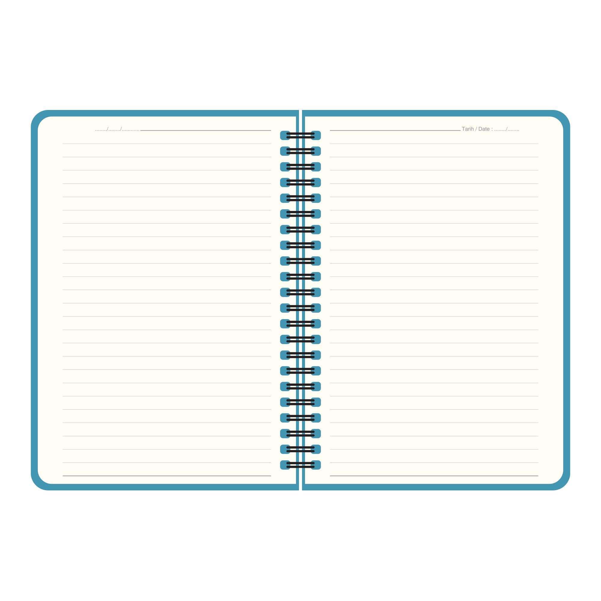 Keskin Color 17x24 100 Yaprak Çizgili Spiralli Premier Defter - Mavi