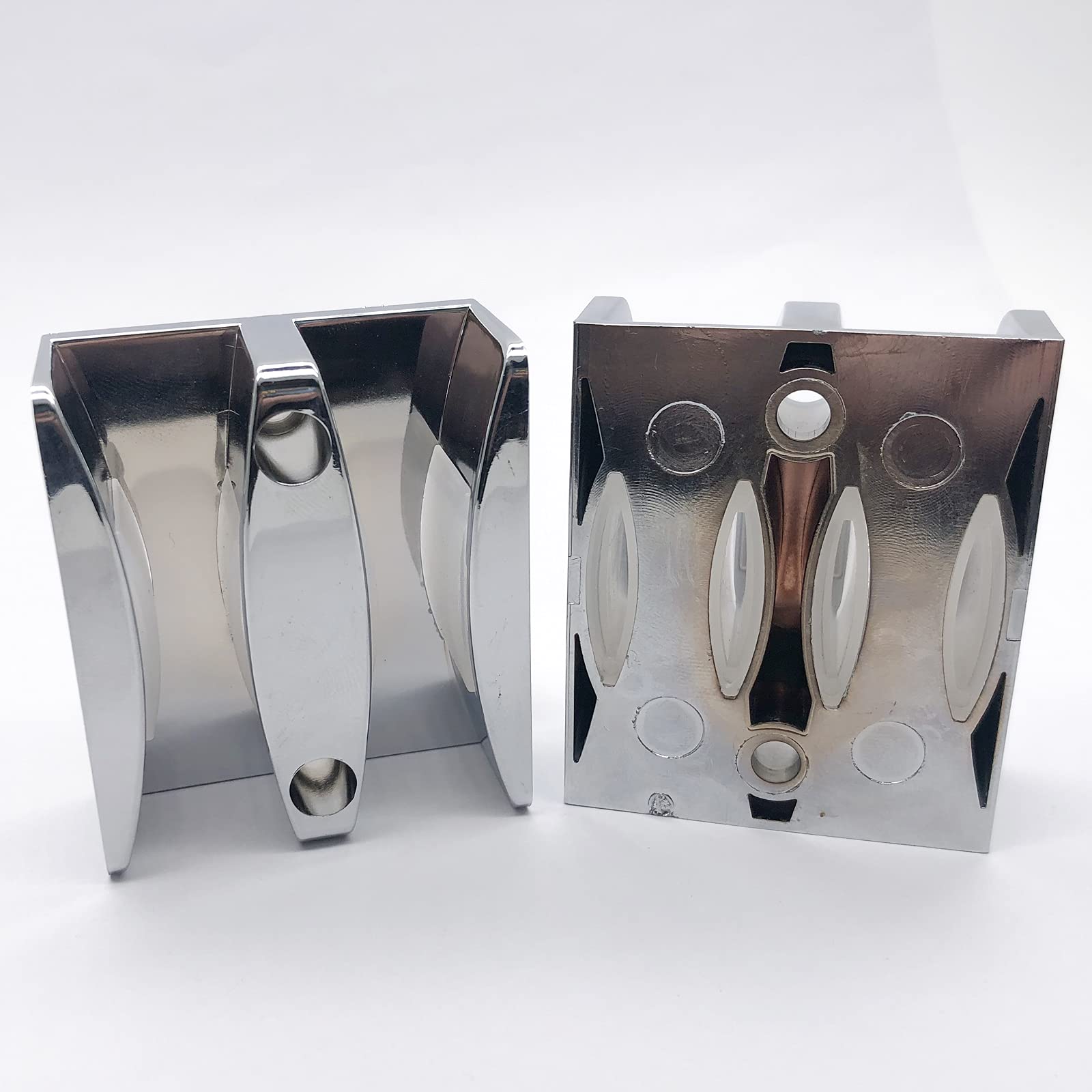 60mm x 50mm Glass Shower Door Bottom Guide (2Pcs) for Frameless Sliding Shower Door, Sliver, 60mm x 50mm x 22mm (2.36x1.96x0.86 inches) - Image 3