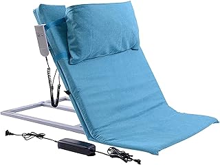 Respaldo de cama de levantamiento de potencia con almohada, soporte eléctrico ajustable para la recuperación después de la cirugía, capacidad de carga de 135 kg, color azul