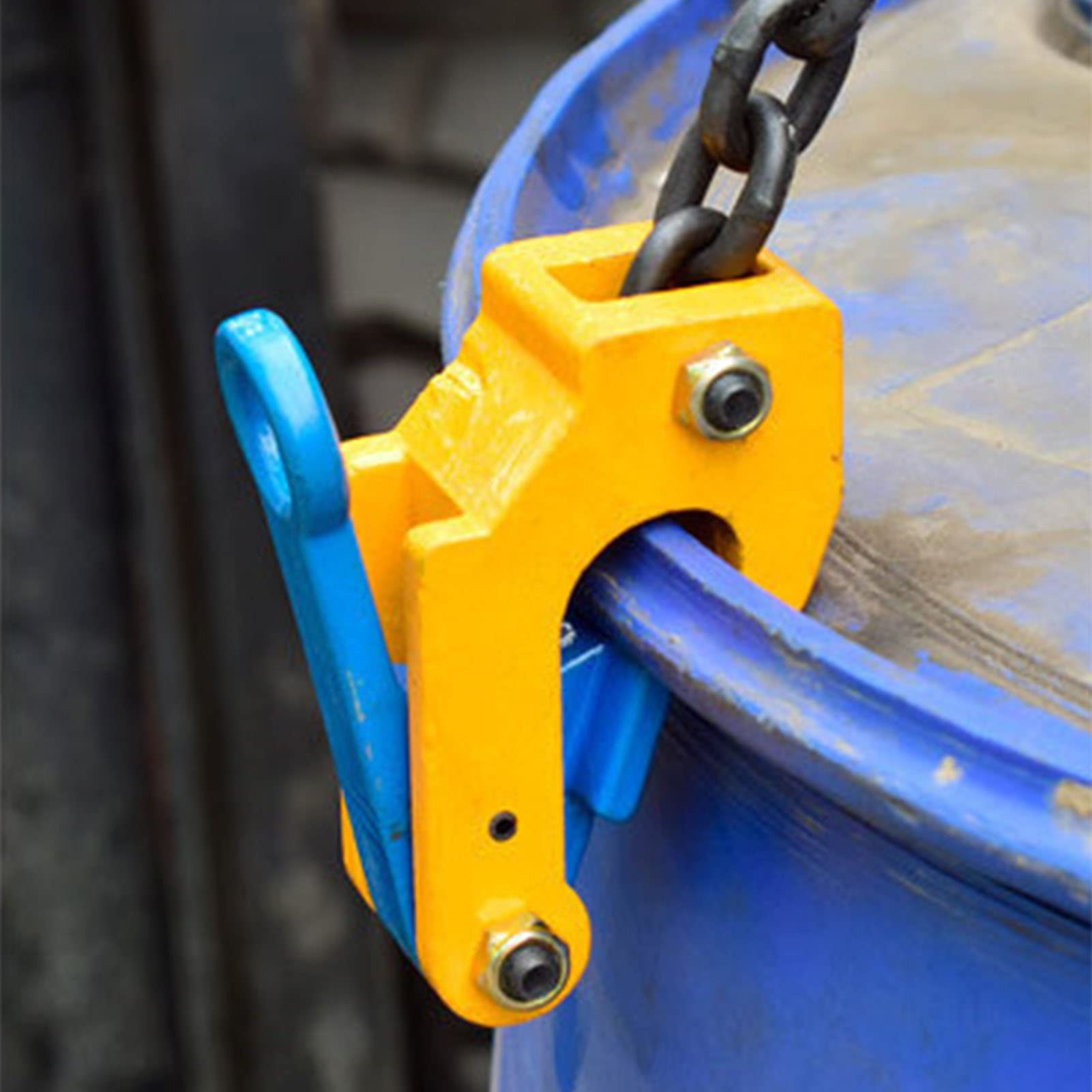 Cadena de Elevación con 2 Ganchos para Bidones, Cadena de Elevación para Bidones, Cadena de Elevación para Bidones, Robusta, Segura, Práctica, Estable, industrial. (0.5T)