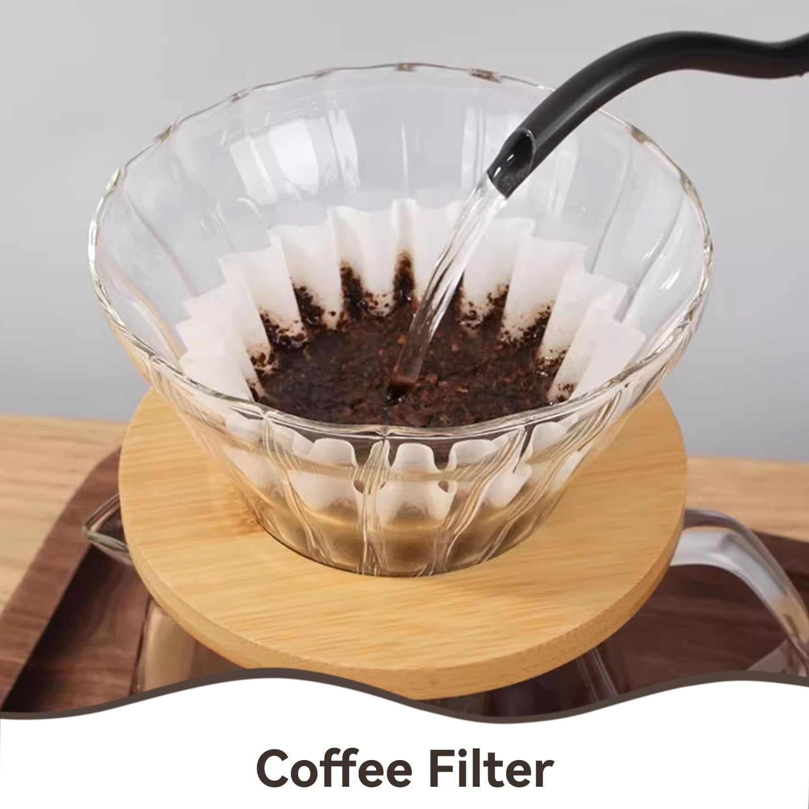 Filtri Caffe Americano, Coffee Filter Paper, Come Una Ciotola Sostituzione Dei Filtri Di Carta Da Caffè Usa E Getta Accessorio Di Ricambio Per Carta Da Filtro Per Caffè Per Caffettiera(100)