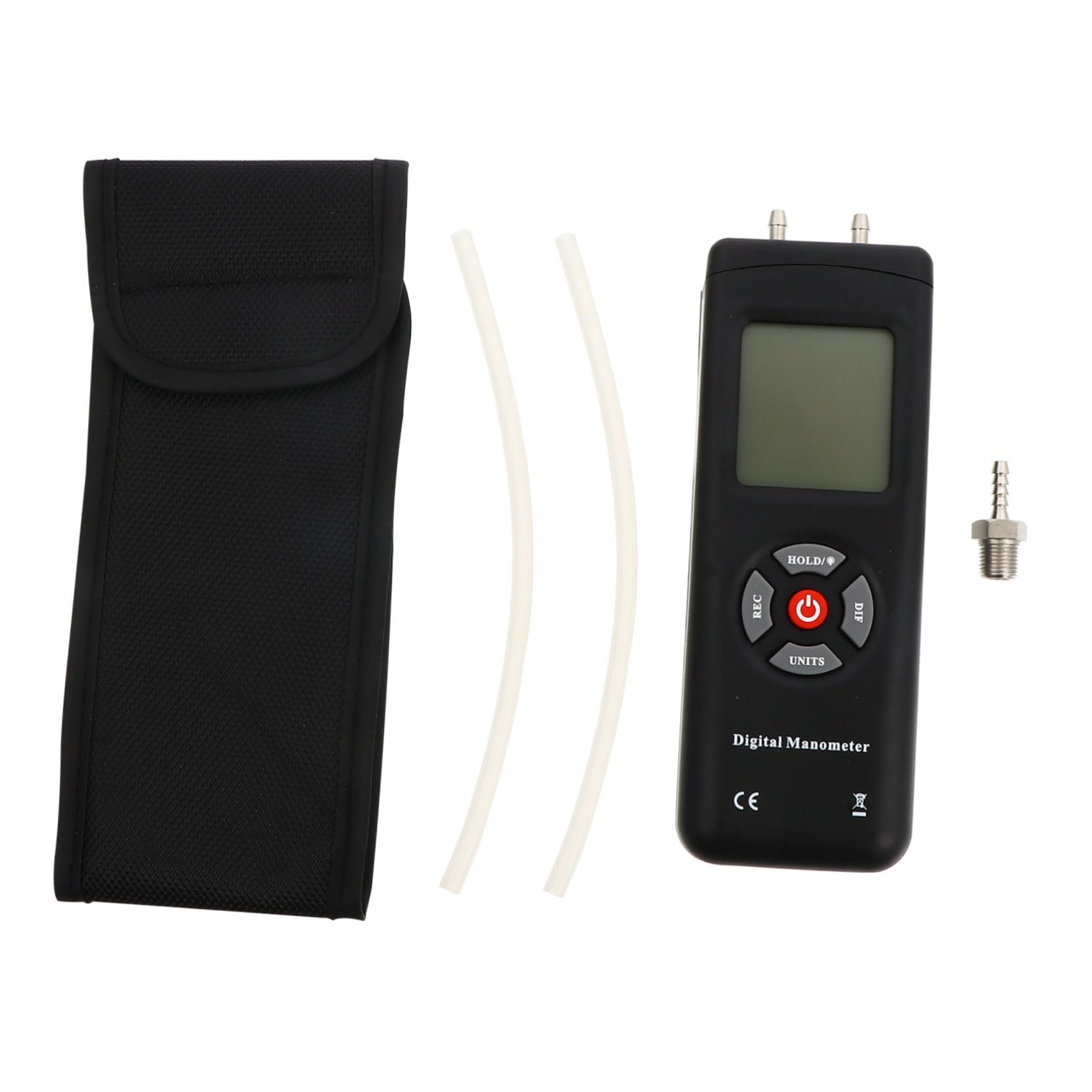 FUNOMOCYA Dual Input Gas Pressure Tester Digital Differential Pressure Gauge Large Display Long Battery Life