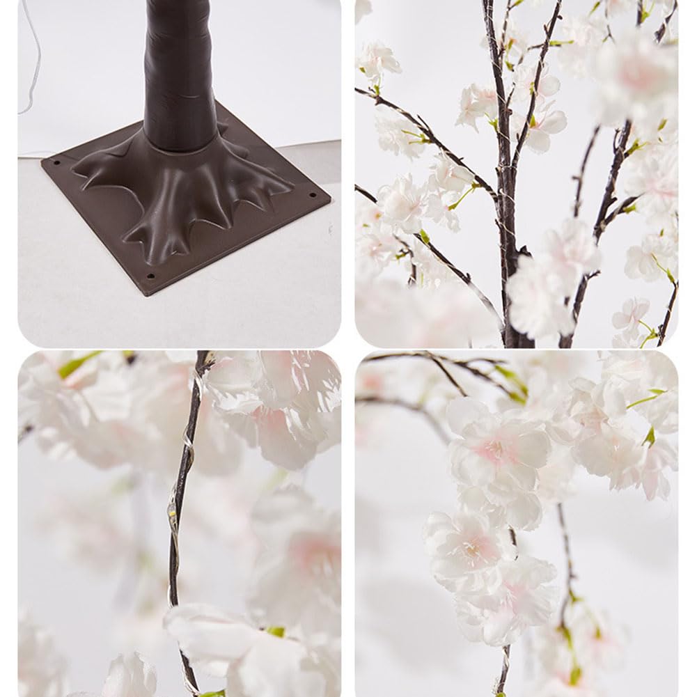 LED Lighted Tree with Cherry Blossom 180CM Fairy Lights Pink Flower Faux Tree Lichter USB Lichterbaum mit Fernbedienung 8 Lichtmodi Deko Lampe Indoor Outdoor für Haus Zuhause Party,1.5m
