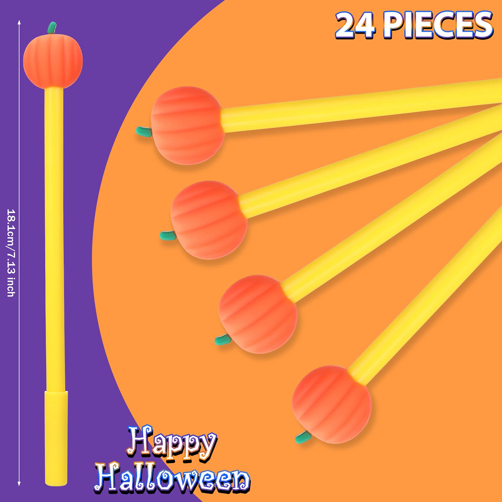 Halloween-Kürbis-Stifte Bulk – 100 Stück (50 Stifte + 50 Nachfüllungen), 0,5 Mm, Für Schule & Party