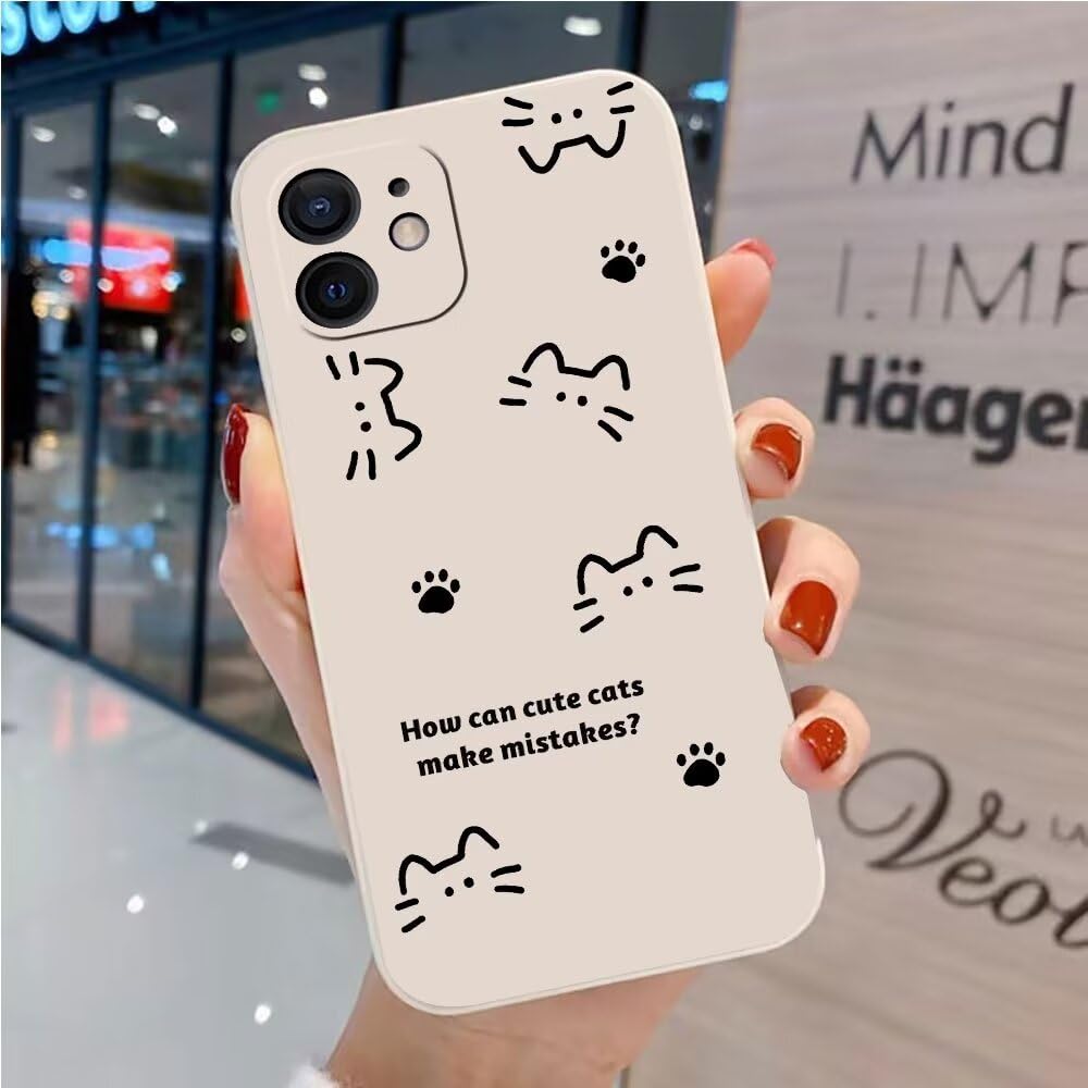 PAIX Creativo Cartone Animato Custodia Morbida in Silicone Compatibile con Samsung Galaxy A35 Cover, [Pattern Gatto] Anti Fall Protettivo Case,Nero