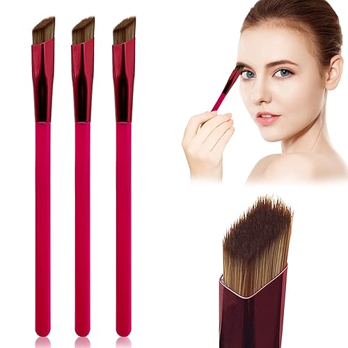3 brochas multifuncionales para cejas contorno profesional brocha para cejas brocha para cejas en ángulo multifunción marrón pequeño regalo para el