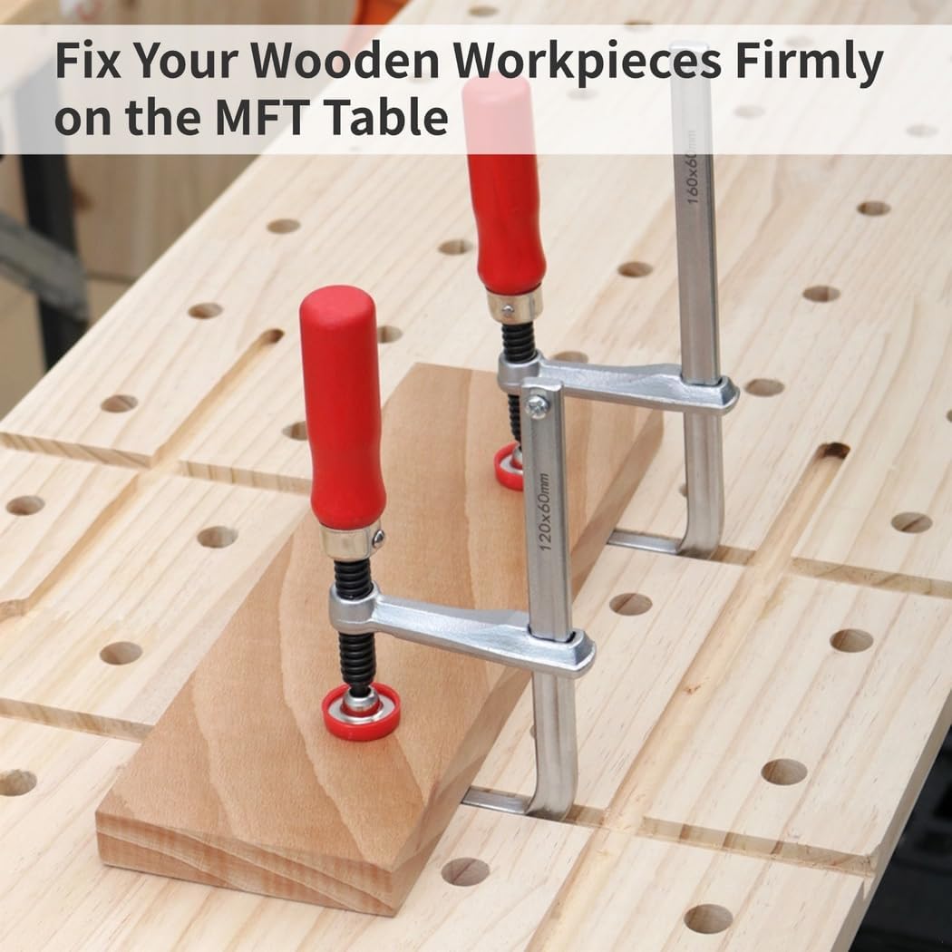 2 Pcs Quick-Screw Guide Rail Clamps, And Guide Rail System Compatible, 7-7/8 Capacity, 530 Clamping Power For Woodworking