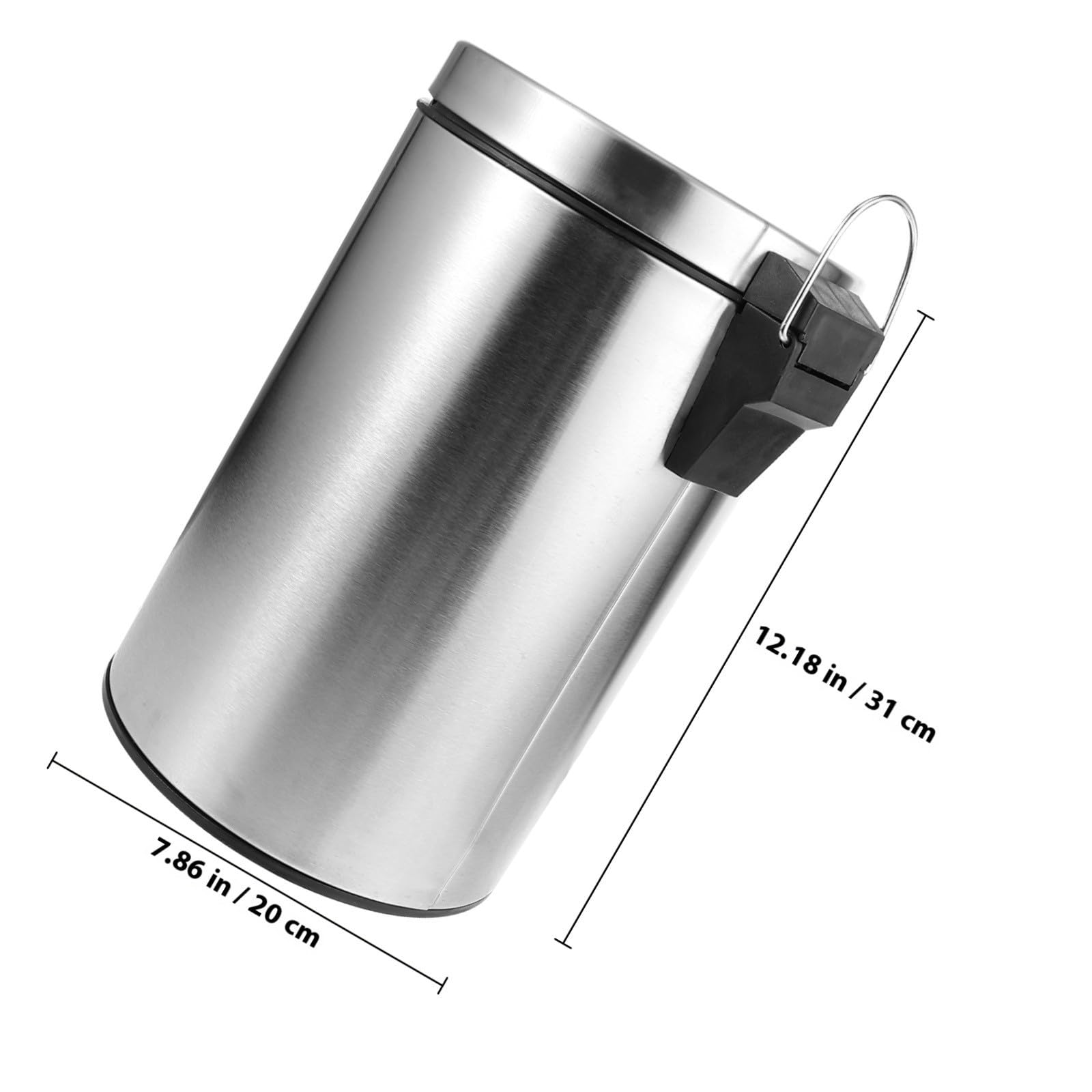 Happyyami Cubo de Basura Metálico de Acero Inoxidable de 7l Pedal y Tapa, Diseño Fácil de Limpiar, Adecuado para Cocina y Comedor Familiar