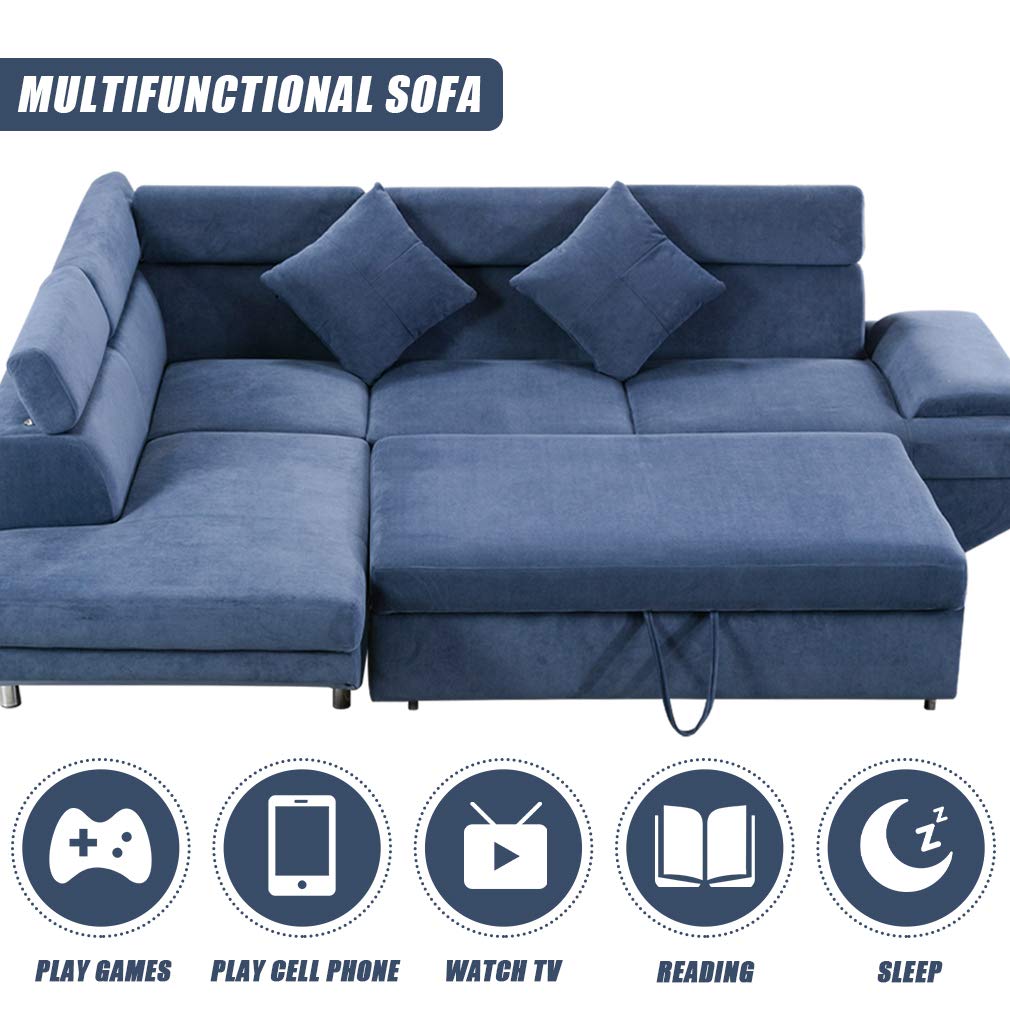 FDW Sleeper Sofa Bed Sectional Sofa Futon Sofa Bed Sofas for Living