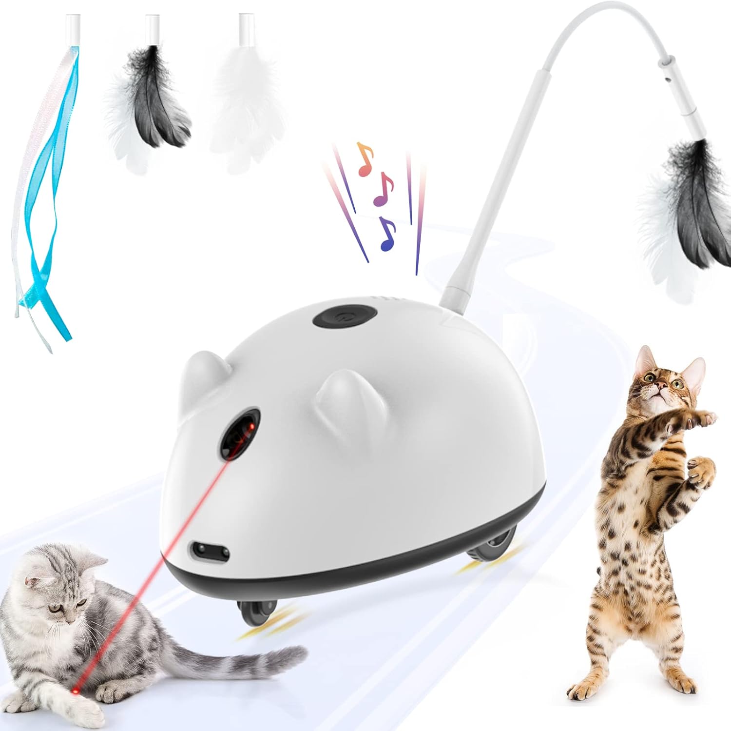 3 in1 Cat Toys, Interactive Cat Toys for Indoor Cats, Self Rotating