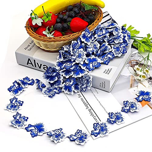 5 Yard 50 mm Flower Lace Ribbon Floral Lace Trim Ribbons for Crafts Decorative Ribbon for Sewing Decorative Ribbon Sewing Lace Ribbon Sewing Craft Decoration Wedding Sewing Decorations (Blue) - Image 3