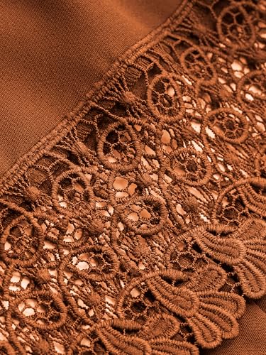 CIDER Maxi Dress for Women Lace Trim Tiered Cami Bohemian Holiday Vacation Square Neck Sleeveless Dress4