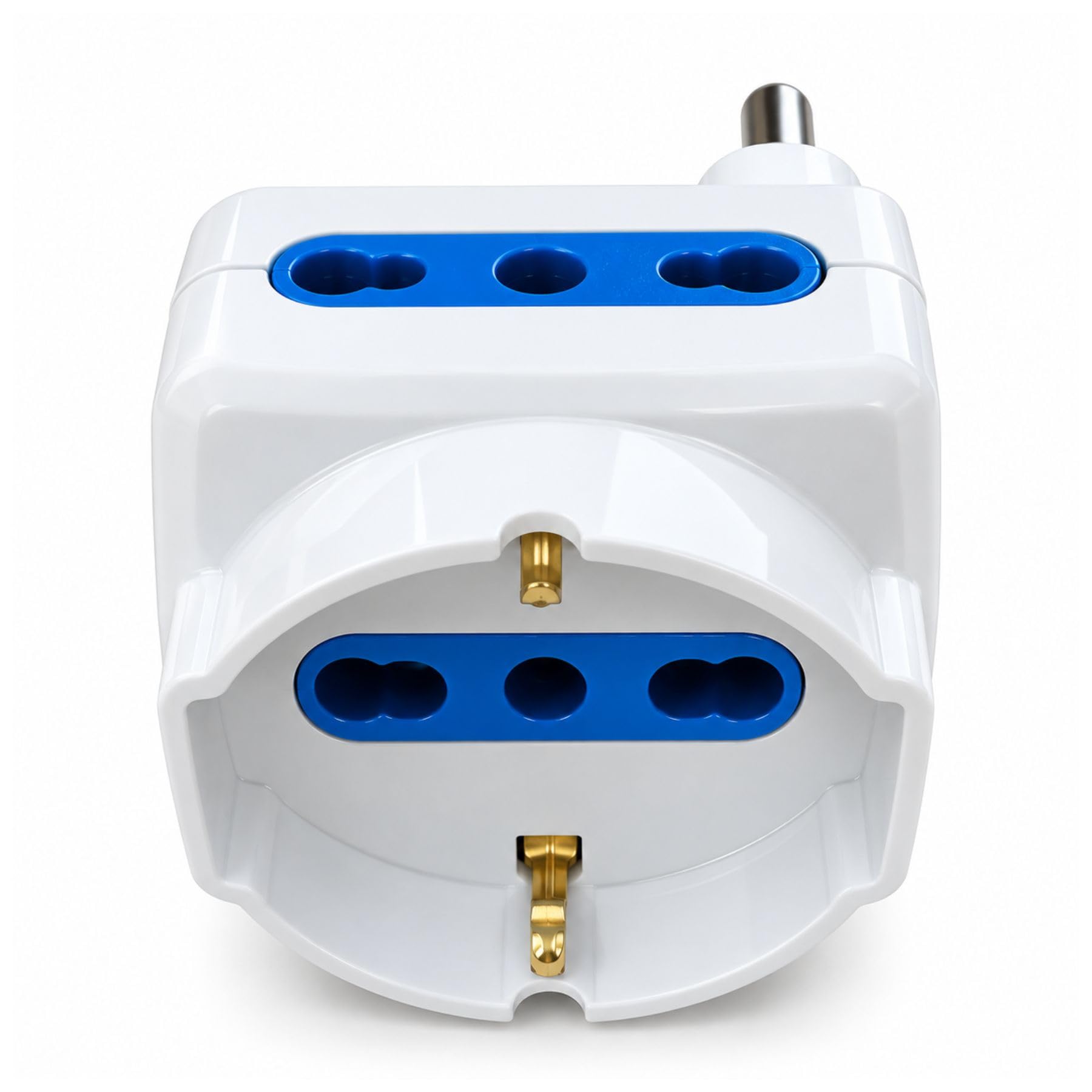 10 adaptadores triple 16 A con enchufe italiano descentrado, 3 tomas