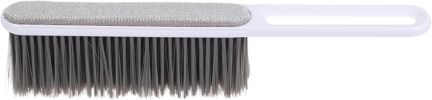FRCOLOR Bed Dusting Brush Soft Bristles, Multifunctional Home Cleaning Brush for Sofa and Clothes, White Household Bed Cleaning Duster for Dust and Debris Removal