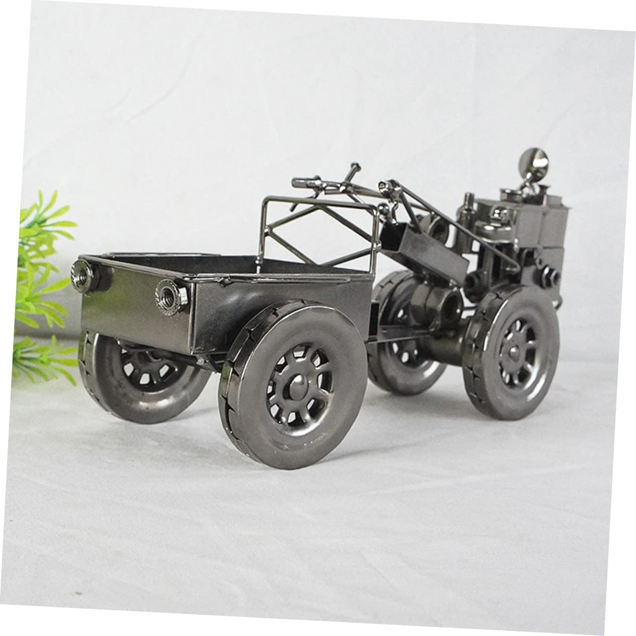 SUPVOX Vintage Metal Tractor Model Retro Iron Tractor Sculpture for Home Decor Tabletop Adornment and Porch Decoration Sliding Bucket Feature for Collectors and Enthusiasts