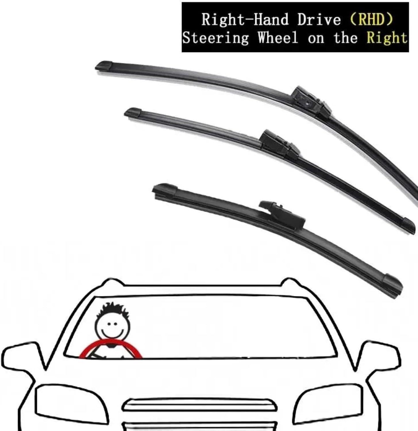 Auto Windshield Wiper Hybrid Rubber Blade Window Cleaning Brushe Car Accessories for Ford EcoSport B515 2013 2014 2015 2016 2017(RHD)