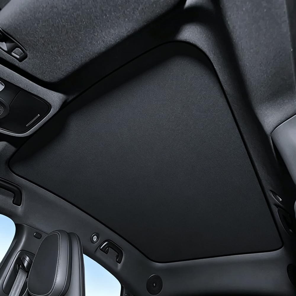 Sonnenschutz Panoramadach Glasdach für Porsche Taycan Typ 9J1 2019-2024 Eiskristall-Gewebe Hitzeisolierung UV-Schutz Auto Dachfenster Abdeckung,Black
