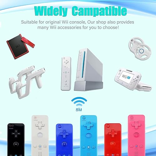 Miniatura 5 de TechKen Motion Plus Wii Controllers 2Packs with Nunchucks, Wii Remote Controllers Compatible for wii and Wii U with Built in Motion Plus rojo y azul