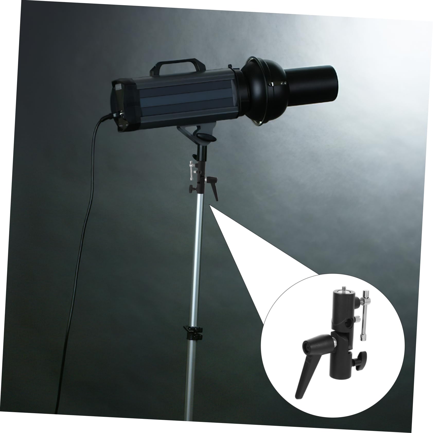 FELTECHELECTR All Metal Flash Light Holder Light Stand Adapter Flash Light Bracket Camera Flash Bracket Mount Flash Stand Flash Lamp Bracket Umbrella Clamp Umbrella Bracket Tripod Aluminum Alloy