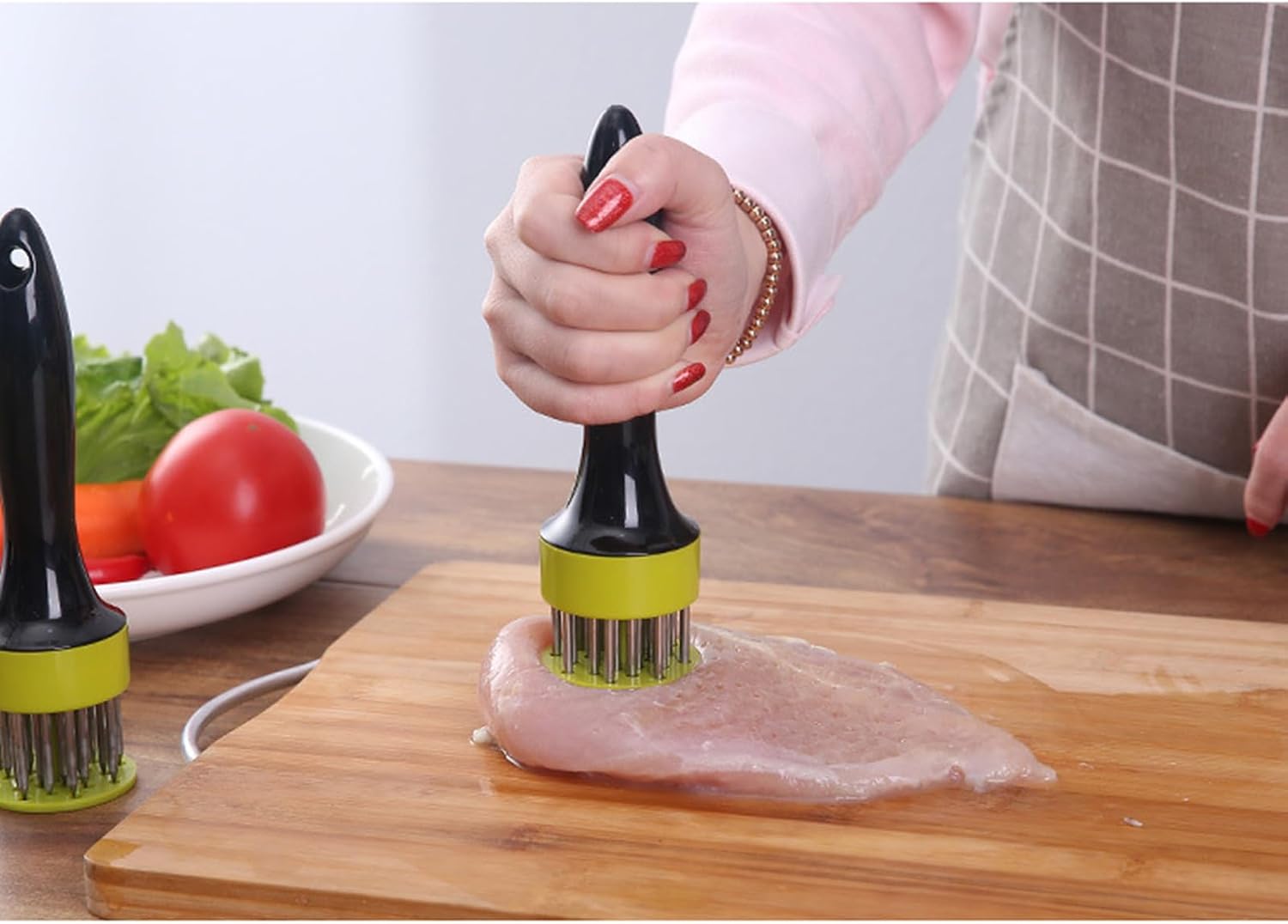 Meat Tenderizer Stainless Steel Needle Tool Meat Mallet Tenderizer Tool for Cook Chicken Breast Steak, Pork, Fish, Beef,A