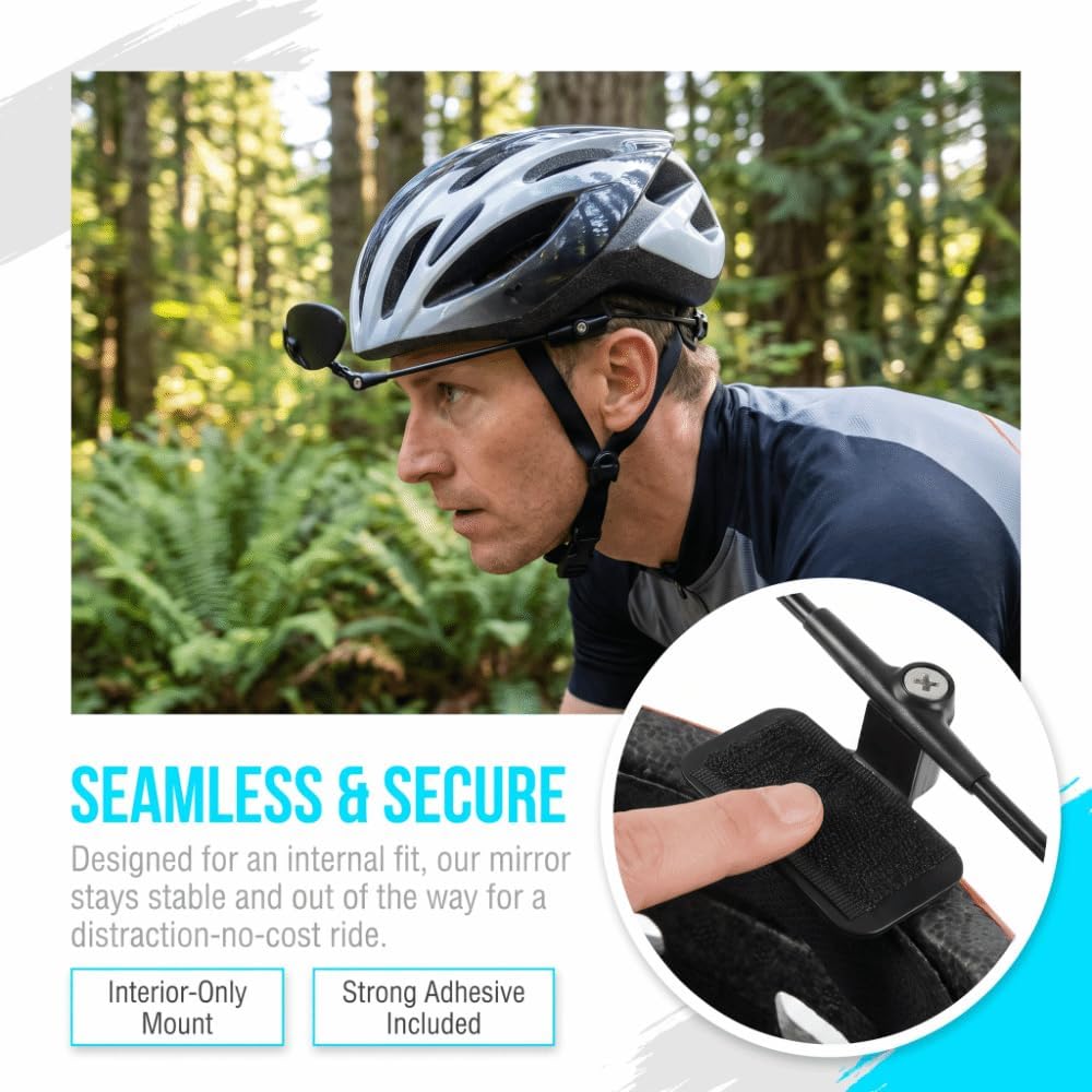 Bike Helmet Rearview Mirror Cycling Rear View Mirror Rearview Mirrors Cycling Accessories for Bike Motorcycle(Black)