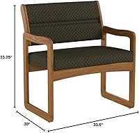 Vista 88 de Wooden Mallet Valley Bariatric Guest, Silla base de trineo, roble mediano