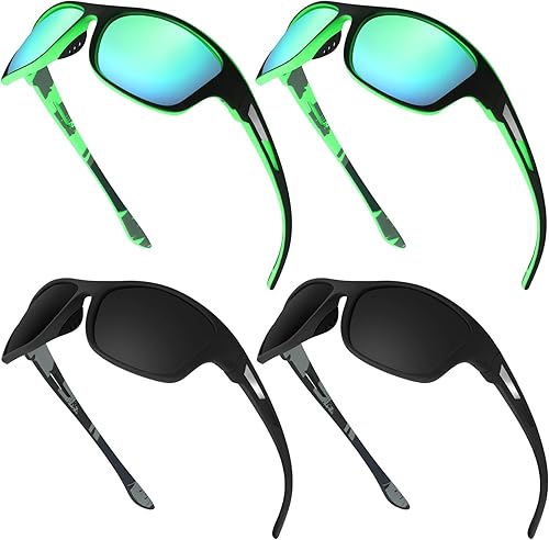 Miniatura 37 de TOODOO 4 Pairs Men Polarized Sunglasses with UV Protection Driving Glasses Sports for Sport Outdoor Activities