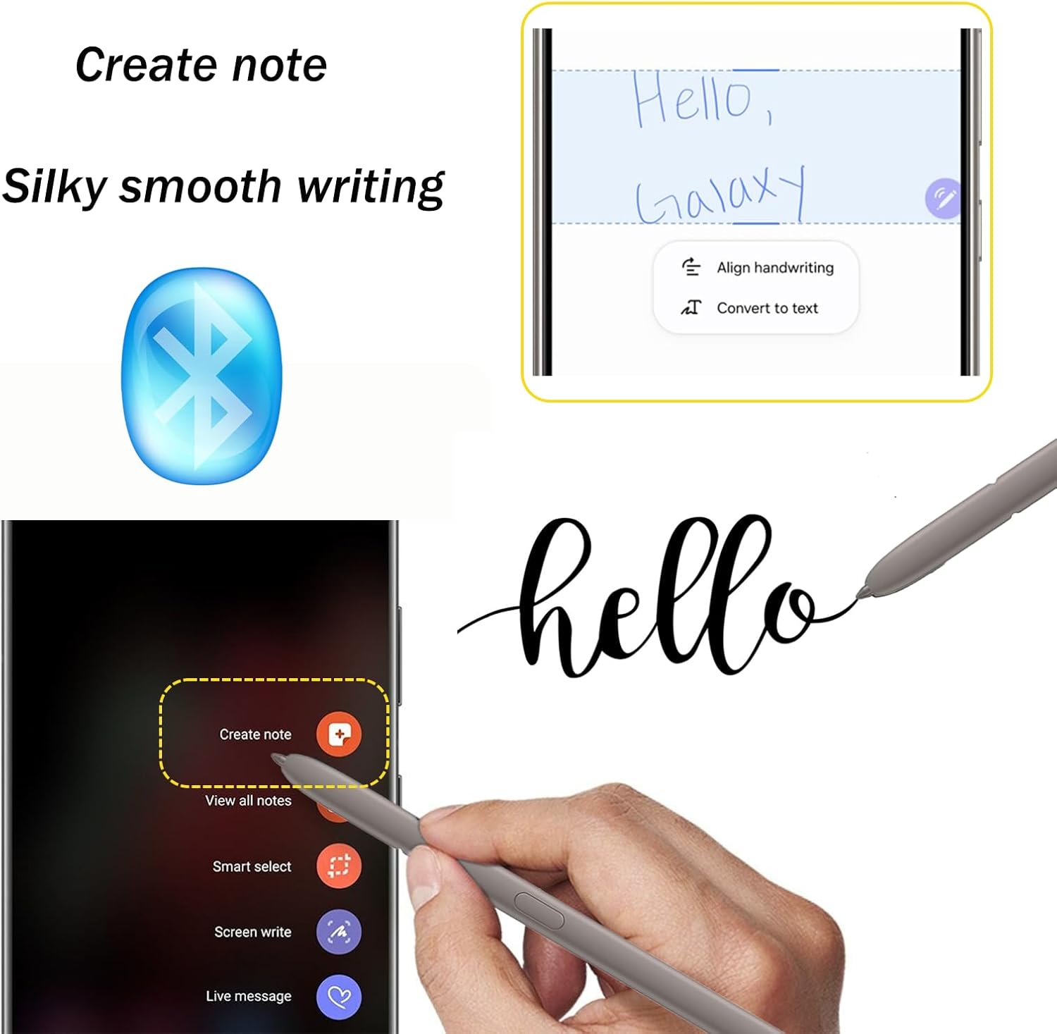 S24 Ultra S Pen WithBluetooth Replacement for Samsung Galaxy S24 Ultra 5G All Versions Stylus Pen S Pen with 4096 Pressure Sensitivity (Voilet)