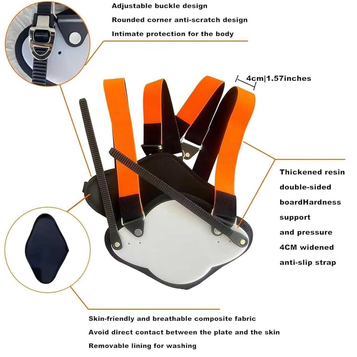 Pectus Carinatum Orthosis Brace, Adjustable Pigeon Chest Orthosis Support,with Size Adjuster and Anti-Slip Design, Removable, for Congenital Pigeon Chest (M)