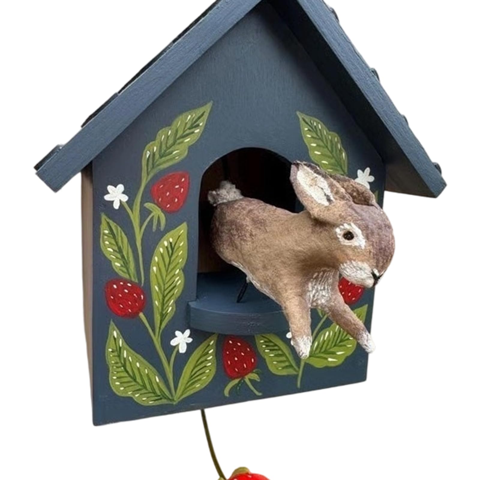 ZBIianxer Whimsically Animal Themed Kinetics Art Birdhouse Wall Hanging Decors with Moving Birds for Garden Patios and Room Ornament Garden Art