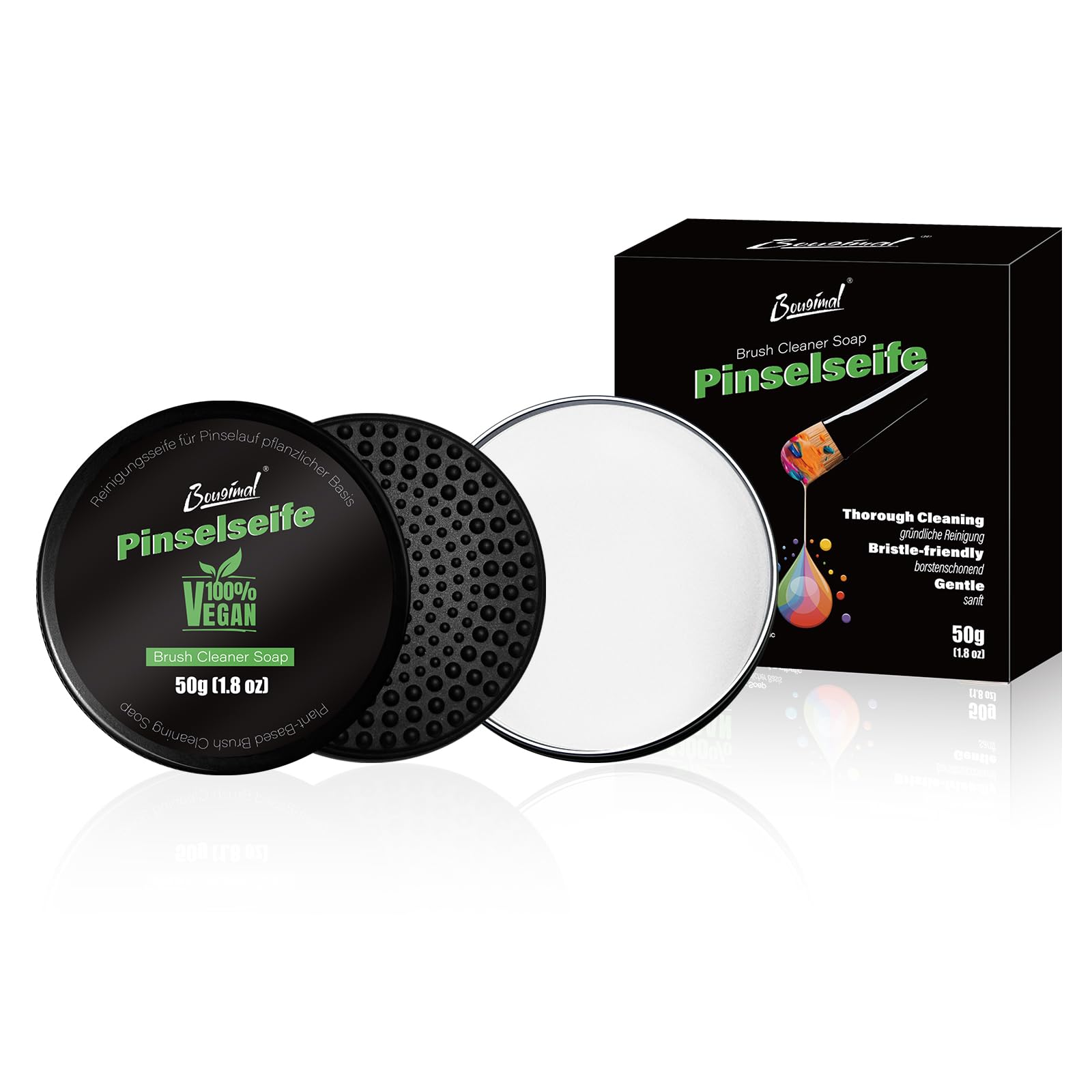 Savon Nettoyant Pinceaux 100g Végétal + Tapis - Nettoyage Profond Acrylique, Aquarelle Et Gouache