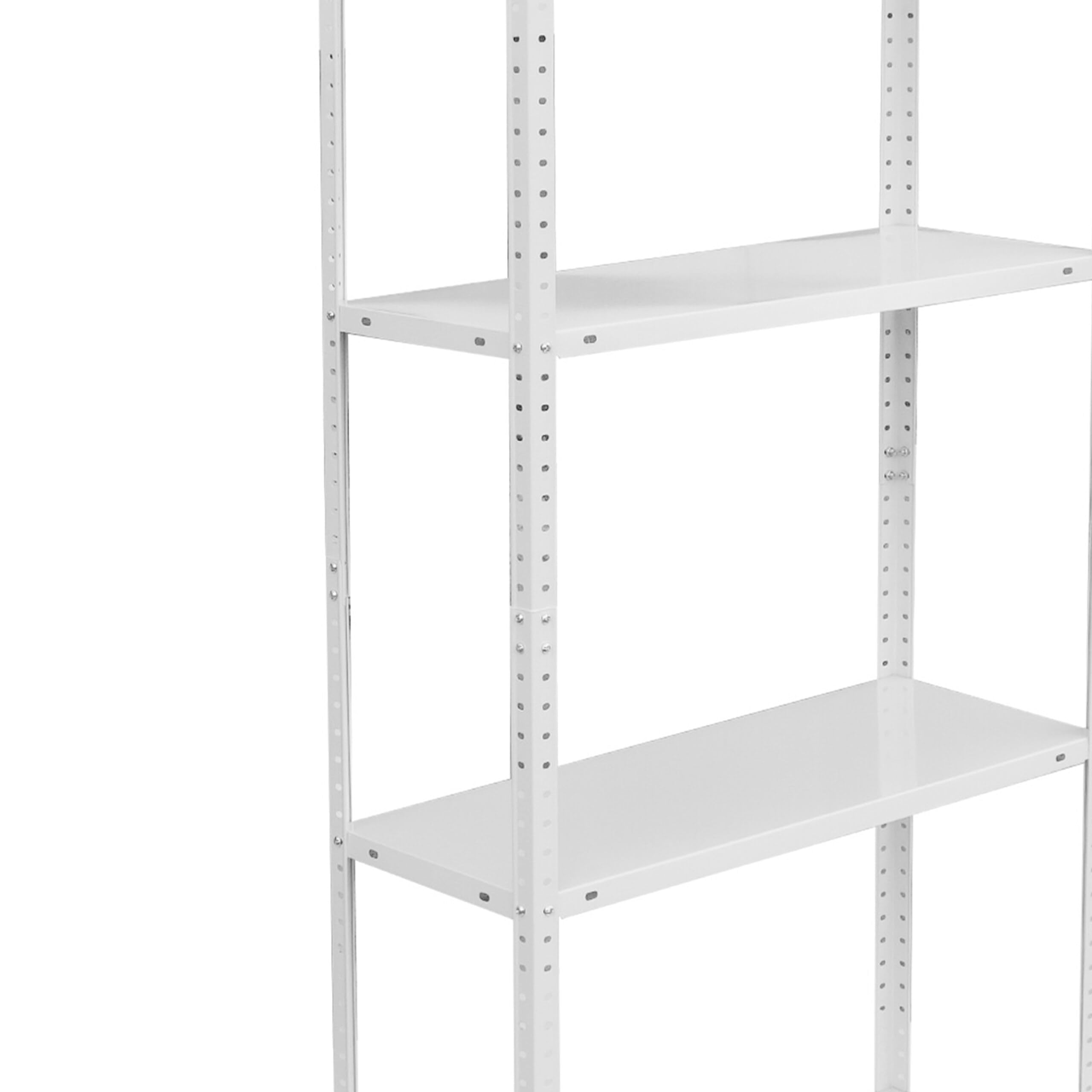 Relaxdays Estantería de Acero 4 Niveles, Carga hasta 160 kg, 145x75x30 cm, Blanca para sótano, Garaje y Taller
