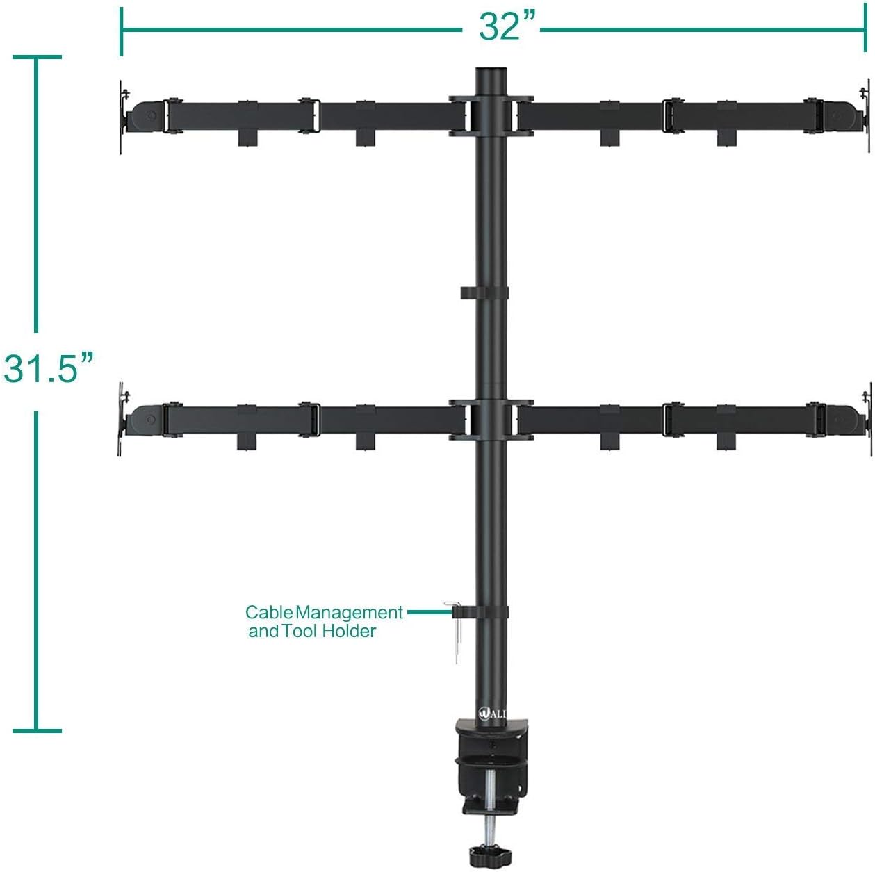 Limited Stock WALI Quad Monitor Stand, 4 Monitor Stand Fits Heavy Duty Computer Screen up to 27 inch, Full Adjustable Desk Mount Holds up to 22 lbs per Arm (M004), Black Flash Deals - 50% OFF WALI Quad Monitor Stand, 4 Monitor Stand Fits Heavy Duty Computer Screen up to 27 inch, Full Adjustable Desk Mount Holds up to 22 lbs per Arm (M004), Black