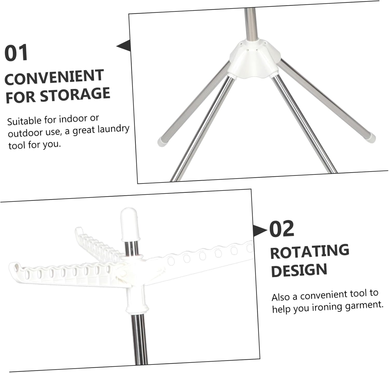 Clothes Drying Rack Detachable Garment Stand with Rotating Design for Easy Ironing Space Saving Floor Standing Clothes Rack for Home Use Single