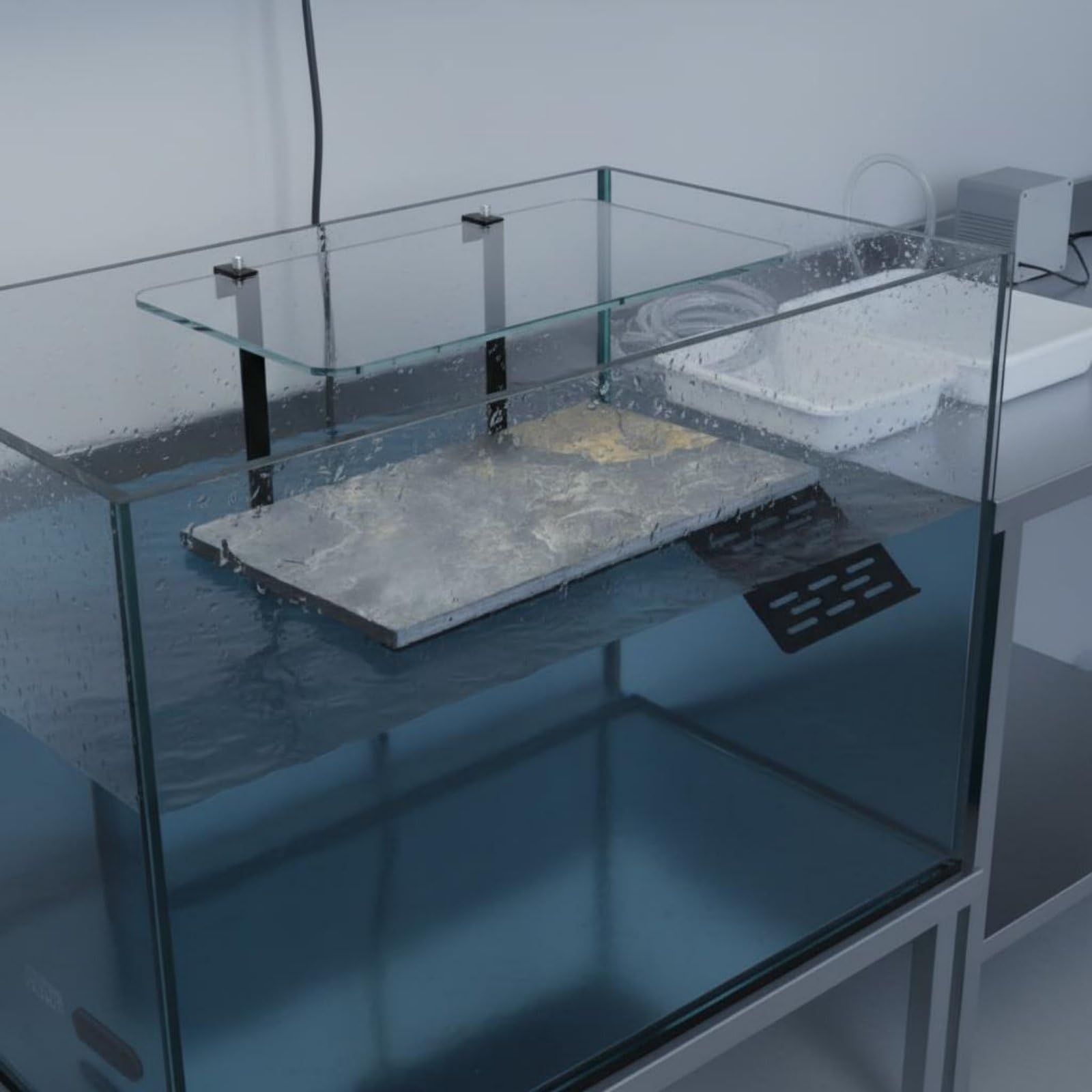 hängende Schildkrötenplattform leicht zu befestigen Schildkröten- Sonnenplatz rutschfest basking Plattform für Aquarium, Groß, Verbesserter Ausbruchschutz