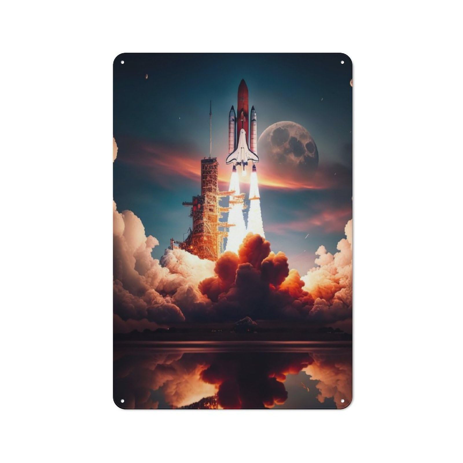 Space Shuttle Tin Wall Plaque 30x20cm, Barn Style Rustic Kitchen Decor for Farmhouse Kitchen, Pantry Or Dining Area