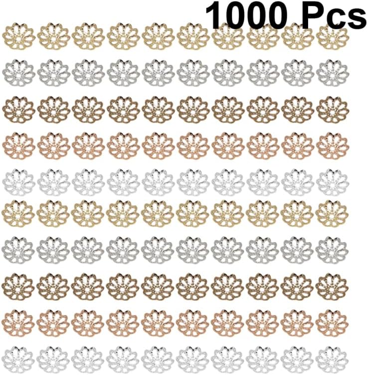 SUPVOX Diy Jewelry Accessories Natural Metal Bead End Caps Flower Spacer Pendant Charms for Bracelets Necklaces Anklets Craft Making 0.27 Inch - Image 2