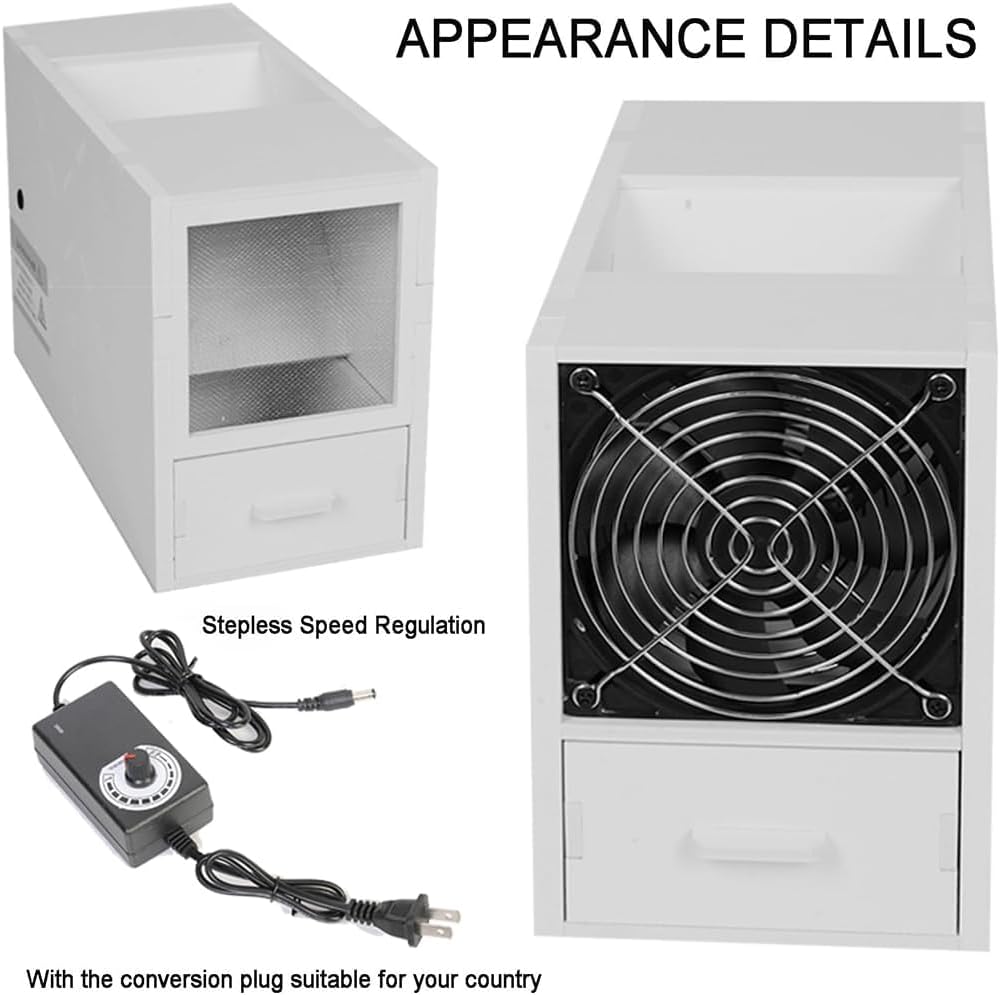 Bird Feed Blown Shell Splitter, Grain Cleaning Winnower Machine, Bird Seed Cleaner Cleaning Machine, with 2 Drawers & Adjustable Speed, for, Grains, Melon Seeds, Rice, Beans