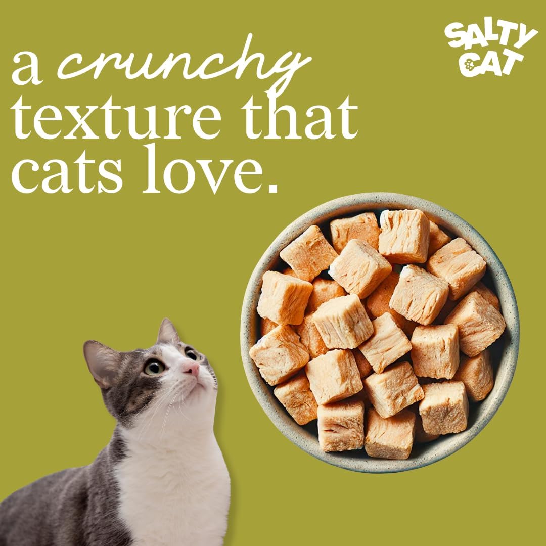 Salty Cat Natural Freeze-Dried Tuna Cat Treats, 10g Bag (12 Pack)
