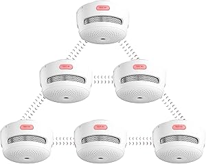 X-Sense Detector y Alarma de Humo Inalámbrica Interconectada, Alcance 250m, Mini Alarma de Fuego con Baterías Reemplazables, EN 14604, Link+, XS01-WR, 6 Piezas