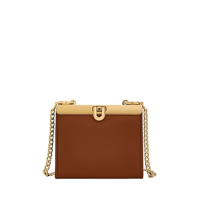 Fossil Penrose Small Wallet Crossbody Wallet Handbags Brown, Leather/Polyester/Polyurethane