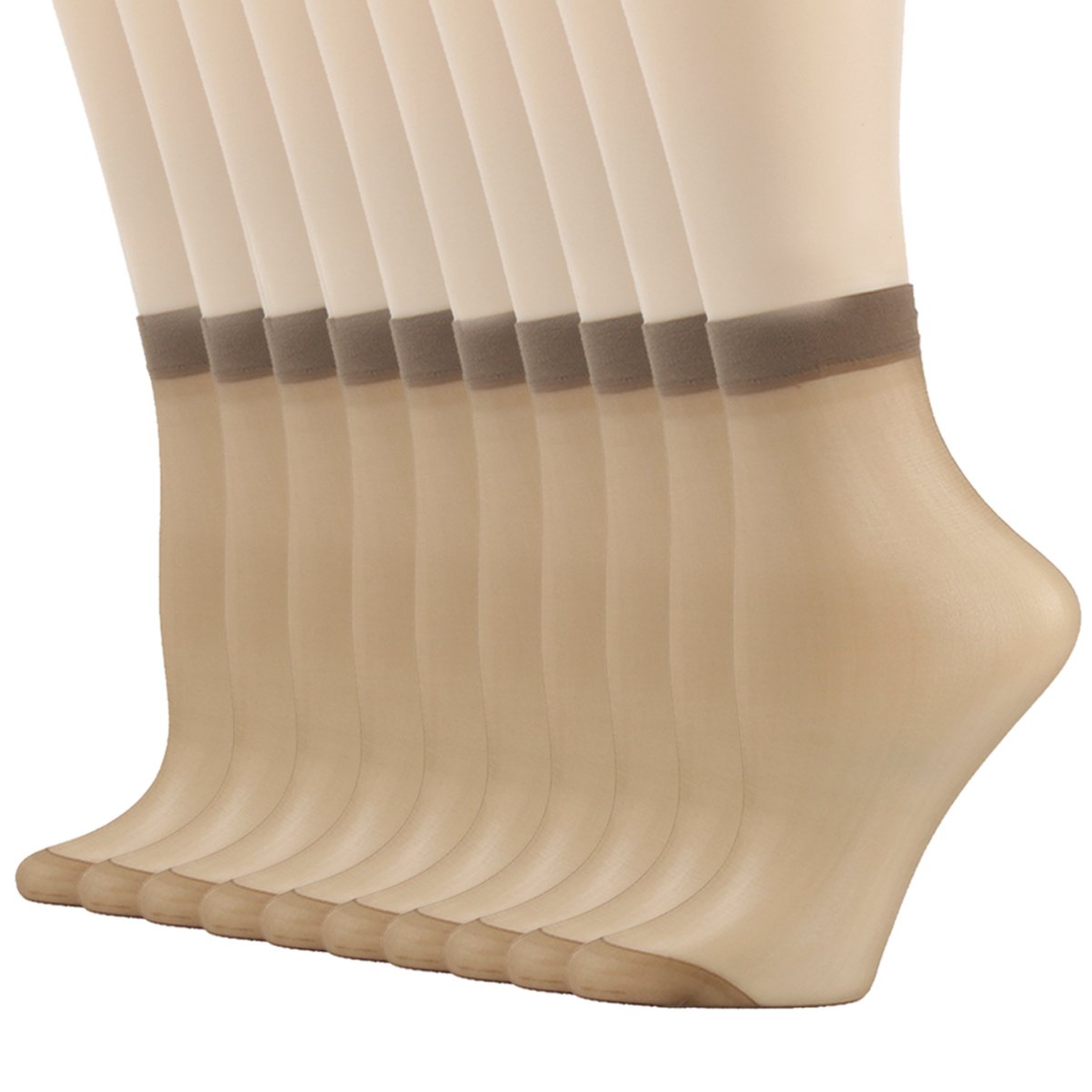 Womens Socks Hosiery, Women's Ankle High Socks Nylon Socks Tight Dress Women Winter Boot Socks 10 Pairs, Holiday Gifts for Women, Coffee