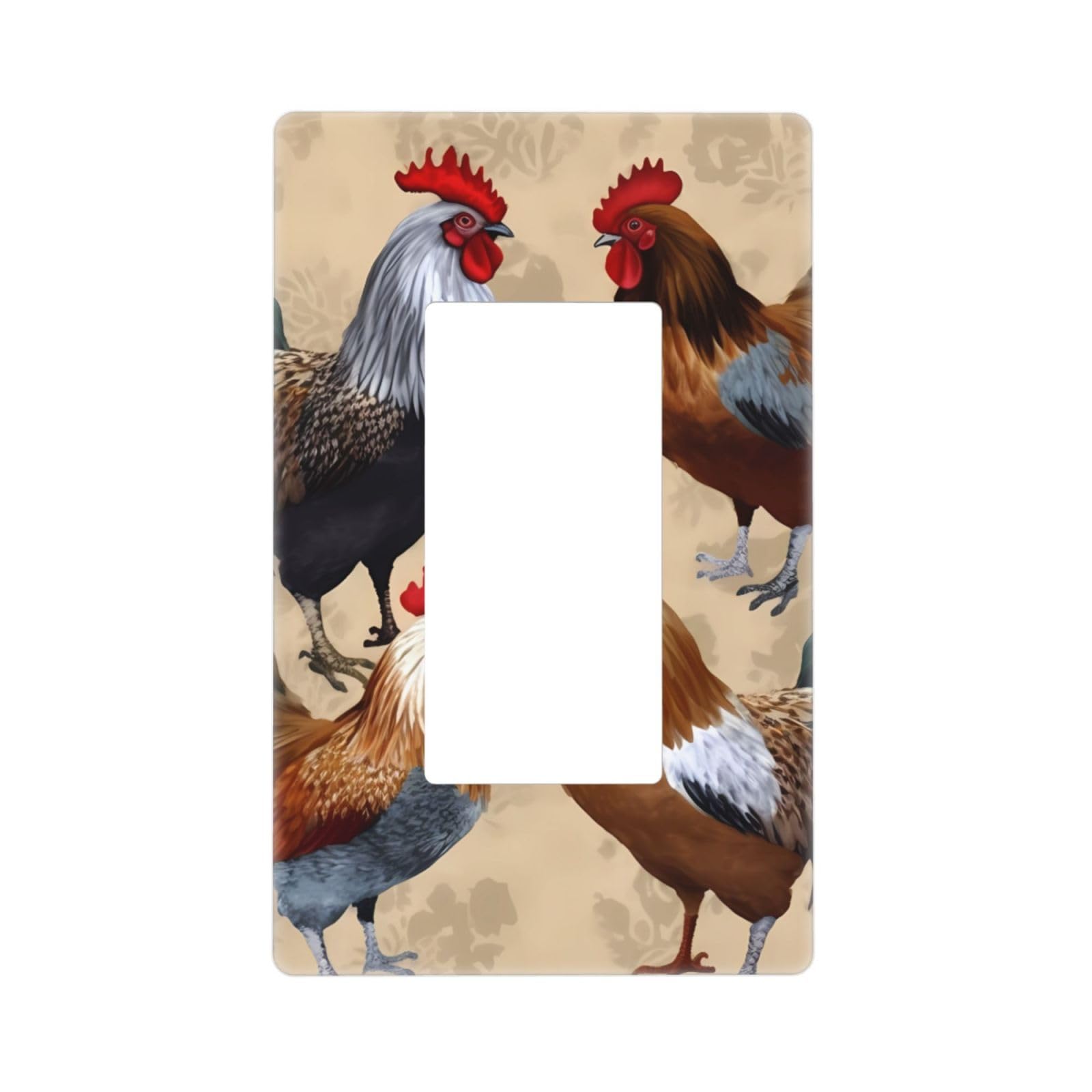 Kloph Style N Decorator Wall Plate 1 Gang Light Switch Covers Decorator Receptacle Outlet Covers Rooster And Chicken Print Wall Plates For Electrical Outlets Plug Cover Single Rocker Switch Plates