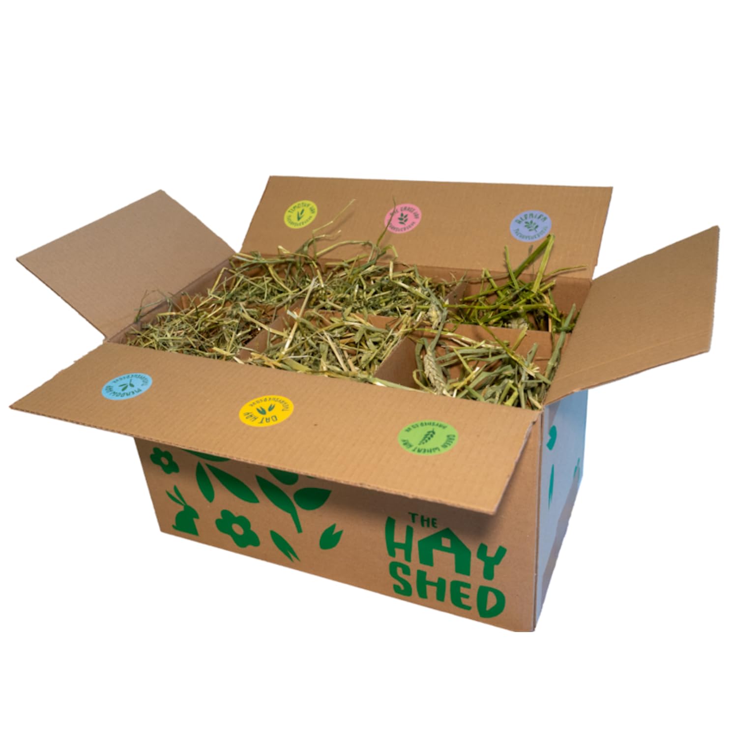 The Hay Shed Mixed Hay Buffet 1.5kg for Small Pets – Long Stem Feeding Grass Barn Dried, Dust Free, High Fibre, Natural Green Stem Feeding Hay for Rabbits, Guinea Pigs, Chinchillas, Hamsters