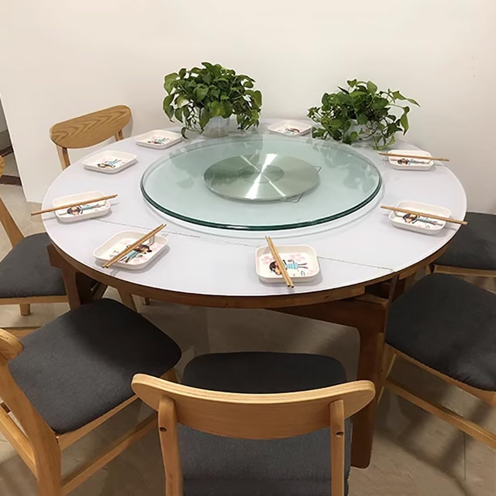 Plateau tournant pour table à manger assiette de service silencieuse en verre 60cm